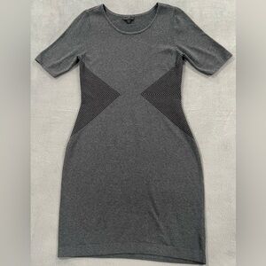 Worthington Knit Dress Stretch with Waist Cinch Design Gray Size L